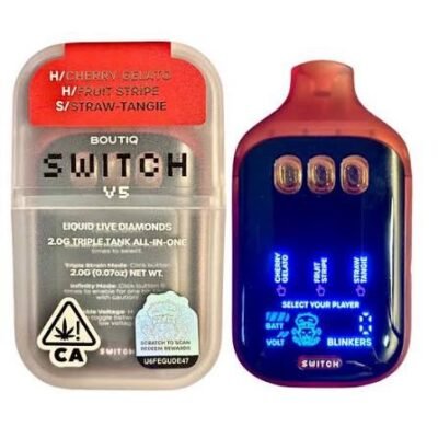 BOUTIQ SWITCH 2G V5 DISPOSABLE CHERRY GELATO (H) × FRUIT STRIPE (H) × STRAW-TANGIE (S)