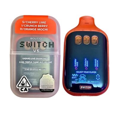 BOUTIQ SWITCH 2G V5 CHERRY LIME (SATIVA) × CRUNCH BERRY (INDICA) × ORANGE MOCHI (HYBRID) DISPOSABLE