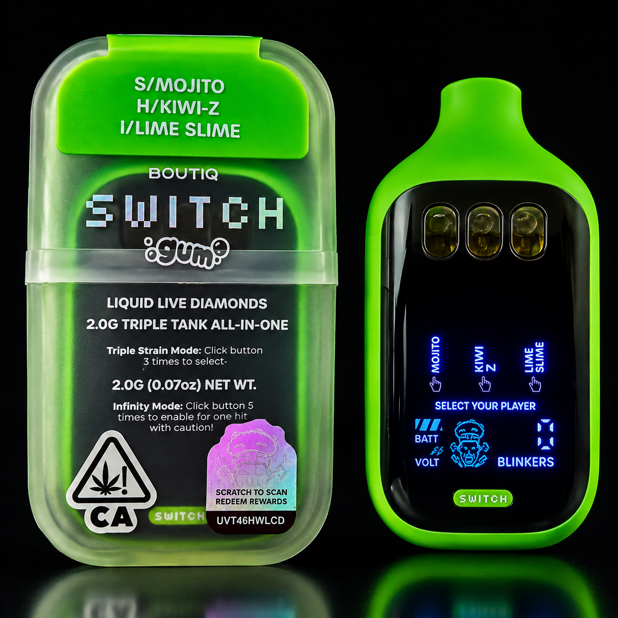 BOUTIQ SWITCH V5 (3 in 1) GUM LIMITED EDITION “MOJITO”, “KIWI-Z”, “LIME SLIME”