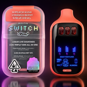 BOUTIQ SWITCH V5 (3 in 1) GUM LIMITED EDITION “PEACH KUSH”, “MANGO BERRY”, “BLUE DIESEL”