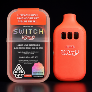 BOUTIQ SWITCH V5 (3 in 1) GUM LIMITED EDITION “PEACH KUSH”, “MANGO BERRY”, “BLUE DIESEL”