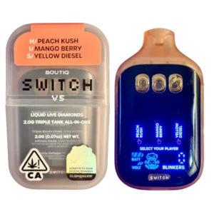 Boutiq Switch V5 – Peach Kush (Hybrid) X Mango Berry (Indica) X Yellow Diesel (Sativa)